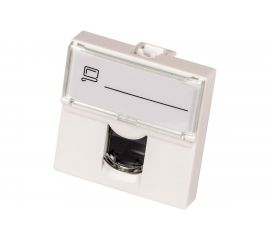 Вставка LANMASTER Mosaic, категория 5e, со шторкой и увеличенным окном маркировки, белая LAN-SIP-23U5E-WH 