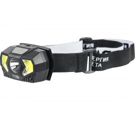 Налобный светодиодный фонарь ЭРА GB608 на батарейках, 3xAAA, 5Вт, 7 режимов, черный, Б0052319 