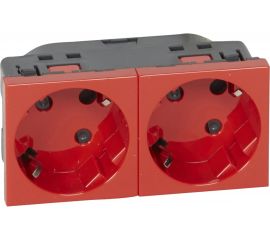 Розетка Legrand Mosaic 2Х2К+З нем.ст. с отверстиями под 45 град. с блокировкой 077281 