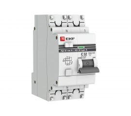 Дифференциальный автомат EKF PROxima АД-32, тип А, 1P+N, 32А/30мА, SQ DA32-32-30-a-pro 