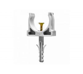 Крепеж-клипса с дюбелем и саморезом Промрукав серая, д20, 10 шт PR13.0308 