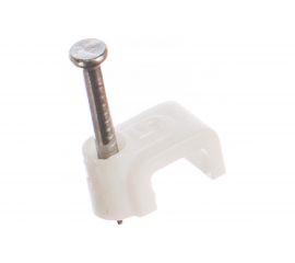 Пластиковая плоская скоба с гвоздем FORTISFLEX СПП 5 50шт 49449 