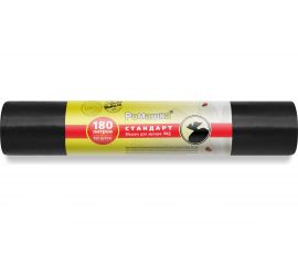 Мешки для мусора в рулоне Стандартные (10 шт; 180 л; черные; ПВД; 27 мкм; 90х110 см) Ромашка ВР-0086Б 