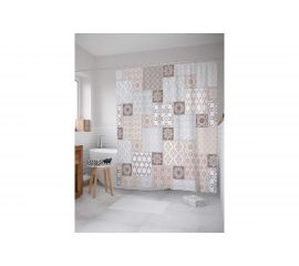 Штора (занавеска) для ванной JoyArty ""Орнамент из плитки"" из сатена, 180х200 см с крючками, sc_15422 
