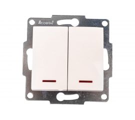 Двойной выключатель LEZARD KARINA с подсветкой крем 707-0388-112 