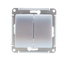 2-клавишный выключатель Schneider Electric GLOSSA 10АХ, АЛЮМИНИЙ GSL000351 