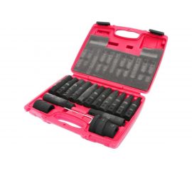 Набор ударных бит 3/4"" SPLINE Е18-24, TORX Т60-100, HEX Н17-24 с держателем 3/4"", 1"" 107 мм (16 предметов) JTC J616C 