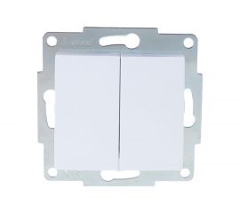 Двойной выключатель LEZARD KARINA белый 707-0288-101 
