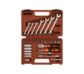 Набор торцевых головок 1/4"" и комбинированных ключей, 30 предметов Ombra OMT30S 55482 