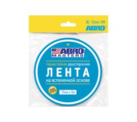 Монтажная термостойкая двухсторонняя лента ABRO MASTERS 12 мм х 5 м, черная BE-12mm-5M-RW 