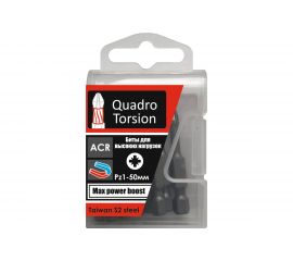 Бита (10 шт; PZ1; 50 мм; 1/4" E6.3) Quadro Torsion 420150 
