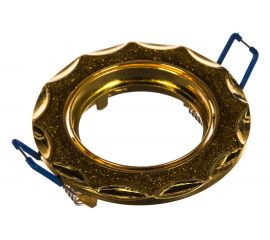 Светильник ЭРА DK17 GD/SH YL декор звезда со стекл крошкой MR16,12V/220V 50W, золото/золото C0043756 