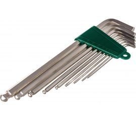 Набор Г-образных экстрадлинных шестигранников Hans 1.5-10мм, 9шт. 16772-9M 