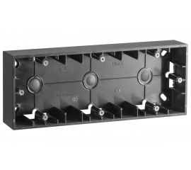 Монтажная коробка Simon для накладного монтажа, 3 поста, графит 1590753-038 