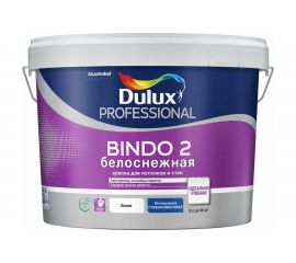 Краска для потолка DULUX BINDO 2 INNETAK, высокоукрывистая, белоснежная, матовая 4,5л 5309534 