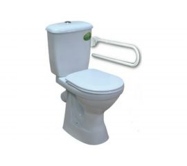 Унитаз-компакт Оскольская керамика Персона Standart с поручнем для инвалидов, косой выпуск, 1 режим ОК 450192 