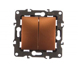 Двойной выключатель ЭРА 12110414 10АХ250В, IP20, медь Б0019289 