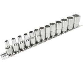 Набор двенадцатигранных торцевых головок 1/4 04-14мм L=25мм 13шт JTC-T213M:1164 