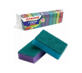 Бытовые губки для мытья посуды ЛАЙМА 10 шт. 601551 
