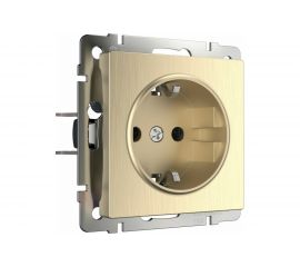 Розетка WERKEL, W1171010, с заземлением, шампань, рифленый a051434 