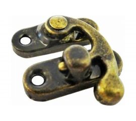 Курковой замок Левша для шкатулок, 32x28 мм, бронза У8-7019.СБ 