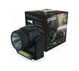 Налобный фонарь Gauss модель GFL309 6W 180lm Lead acid 800mAh LED 1/12/72 GF309 