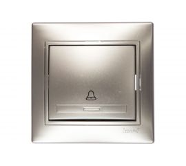 Кнопка звонка Lezard MIRA серый металлик, со вставкой 701-1010-103 