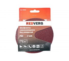 Шлифлист самоклеющийся без отверстий (5 шт; 125 мм; Р80) REDVERG 920681 6624204 