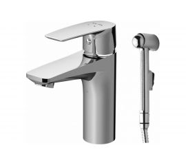 Смеситель AM.PM Gem для умывальника с гигиеническим душем излив 99 мм хром F90A03000 