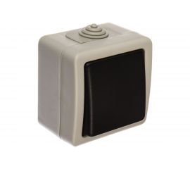 Одноклавишный переключатель LK Studio с 2-х мест, схема 6, IP54, 10А/250V, серый LK AQUA 80003 