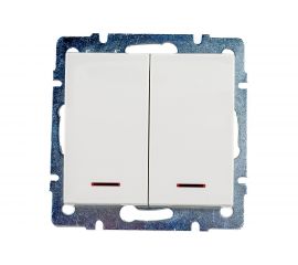 Двойной выключатель LEZARD RAIN с подсветкой крем 703-0388-112 