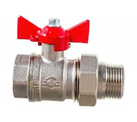 Шаровой кран для воды VALFEX OPTIMA американка 3/4"" ВР/НР бабочка, никелированная латунь VF.227.NLB1.034.Bir 