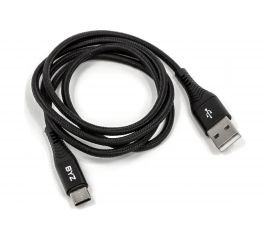 USB-кабель AM-Type-C BYZ 1 метр, 5A, нейлон, чёрный, 23750-BC-029tBK 