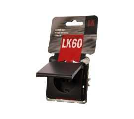 Розетка LK Studio с з/к, шторками и крышкой, черный бархат 863408-1 