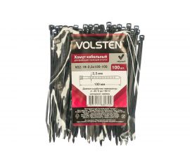 Хомут Volsten V02-1B-2,5х100-100 черный нейлон 2,5х100 100шт. 12955 