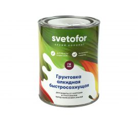 Грунтовка СВЕТОФОР ГФ-021 быстросохнущая (2 часа), серая, 0.9 кг ЗОР00010658 