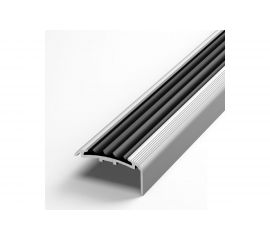 Порог угловой алюминиевый (40х20 мм; 2.7 м; без покрытия; черная резинка) Лука УТ000023695 