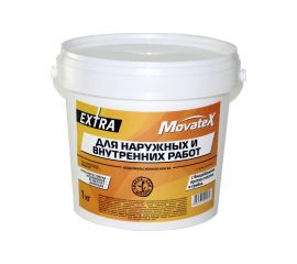 Водоэмульсионная краска Movatex EXTRA для наружных и внутренних работ, 1 кг Т11863 