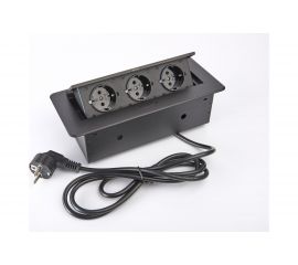 Выдвижная розетка Inrior выдвижной встраиваемый блок розеток, на 3 EURO розетки, TORO-03-20 