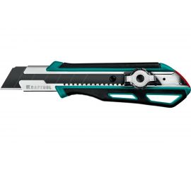 Нож KRAFTOOL GRAND-25 с двойным фиксатором, сегментированные лезвия 25 мм 09190 