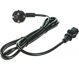 Кабель питания компьютера Shucko+C13 (3x0.75), 10A, угловая вилка, 1.8 м, черный Hyperline PWC-IEC13-SHM-1.8-BK 34927 