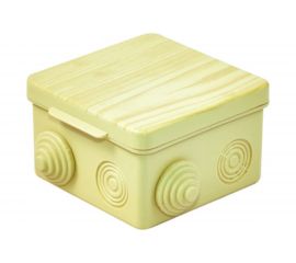 Распаячная коробка Урал ПАК для открытой проводки под светлое дерево 80*80*50мм (квадратная), 7 входов КО-82011080-032 