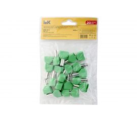 Наконечник-гильза IEK, НГИ2 16-14 зеленый 20шт UTE10-4-D16-0-100 