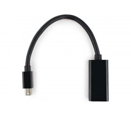 Переходник Cablexpert, miniDisplayPort - DisplayPort, 20M/20F, длина 16 см, черный, A-mDPM-DPF-001 