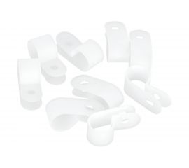 R-образное белое крепление для кабеля диаметром до 8мм, 100шт NIKOMAX NMC-CHR08-WT-100 