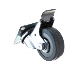 Колесо серая мягкая резина поворотное с тормозом SCGB25 50 мм MFK-TORG 5054050М 