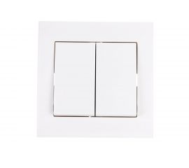 Двойной выключатель LEZARD RAIN белый 703-0202-101 