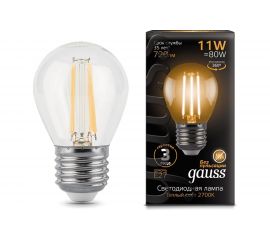 Лампа Gauss LED Filament Шар E27 11W 720lm 2700K 105802111 