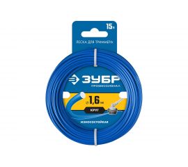 Леска для триммера Профессионал износостойкая (1.6 мм; 15 м; круг) ЗУБР 71010-1.6 