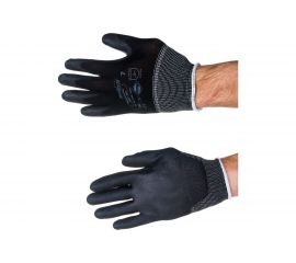 Перчатки Manipula Specialist МИКРОПОЛ TPU-12, нейлон, полиуретан частичный, оверлок, цвет черный Пер 612/7 